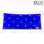 矩形板蠅-空口袋-Millefiori藍色-Murano玻璃