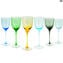 Juego de copas de vino sin gas - Cristal de Murano original OMG
