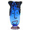 مزهرية زرقاء للوجه - زجاج مورانو المنفوخ - تكريما لبيكاسو