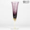 Champagne Flute Set - 6 Colors Mix - Glass Blown