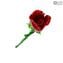 زهرة الورد - أحمر - زجاج مورانو الأصلي OMG