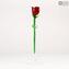 Rose Flower - Red - Original Murano Glass OMG