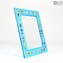 Photo Frame - Cyan & Millefiori - Original Murano Glass OMG