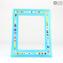 Photo Frame - Cyan & Millefiori - Original Murano Glass OMG