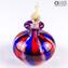 瓶香水-藍色，紅色，白色和Avventurine-原裝Murano玻璃OMG