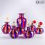 Bottle Perfume - Blue, Red, White & Avventurine - Original Murano Glass OMG