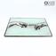 لوحة الحكم العالمي - مايكل أنجلو - ورقة فضية - زجاج مورانو الأصلي OMG