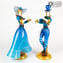 Coppia Dama e Cavaliere - Blu - Vetro di Murano Originale OMG