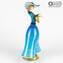 커플 Goldoni Venetian Figurines-Blue-Original Murano Glass OMG