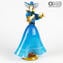 커플 Goldoni Venetian Figurines-Blue-Original Murano Glass OMG