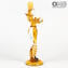 Couple Goldoni Venetian Figurines - Amber - Original Murano Glass OMG