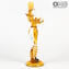 커플 Goldoni Venetian Figurines-Amber-Original Murano Glass OMG