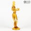 커플 Goldoni Venetian Figurines-Amber-Original Murano Glass OMG