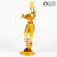 Pareja de figuras venecianas Goldoni - Ámbar - Cristal de Murano original OMG