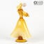 커플 Goldoni Venetian Figurines-Amber-Original Murano Glass OMG