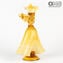 커플 Goldoni Venetian Figurines-Amber-Original Murano Glass OMG