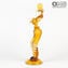 커플 Goldoni Venetian Figurines-Amber-Original Murano Glass OMG