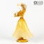 커플 Goldoni Venetian Figurines-Amber-Original Murano Glass OMG
