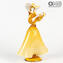 커플 Goldoni Venetian Figurines-Amber-Original Murano Glass OMG