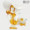 Пара венецианских статуэток Гольдони - белые - Original Murano Glass OMG