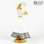 커플 Goldoni Venetian Figurines-White-Original Murano Glass OMG