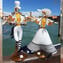 Couple Goldoni Venetian Figurines - White - Original Murano Glass OMG