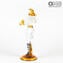 커플 Goldoni Venetian Figurines-White-Original Murano Glass OMG