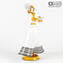 커플 Goldoni Venetian Figurines-White-Original Murano Glass OMG