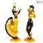 Figuras de bailarines flamencos - Ámbar - Vidrio de Murano original Omg