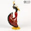 Coppia di Danzatori Flamenca - Rosso - Vetro di Murano Originale OMG