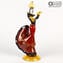 Coppia di Danzatori Flamenca - Rosso - Vetro di Murano Originale OMG