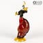 Coppia di Danzatori Flamenca - Rosso - Vetro di Murano Originale OMG