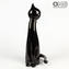 Chat noir - Forme élégante - Verre de Murano original OMG