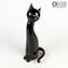 黑貓-典雅造型-穆拉諾玻璃原味OMG
