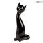 Chat noir - Forme élégante - Verre de Murano original OMG
