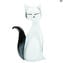 Chat blanc - Forme élégante - Verre de Murano original OMG