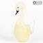 Swan Figurine - With Pure Gold - Original Murano Glass OMG