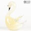 Figurine cygne - avec or pur - verre de Murano original OMG