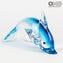 Dolphin Figurine - Sommerso Technique - Original Murano Glass Omg