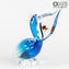 Скульптура  Пеликан с рыбой - соммерсо - муранское стекло OMG