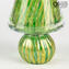 Sapin de Noël - Verre vert et filigrane - Verre de Murano Original OMG