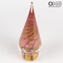 Sapin de Noël - Verre Rose et Filigrane - Verre de Murano Original OMG