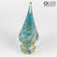 Arbre de NOËL - Verre cyan et filigrane - VERRE MURANO Original OMG