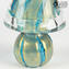 CHRISTMAS Tree - Cyan Glass and Filigree - Original MURANO GLASS OMG