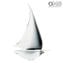 Barco a Vela - Preto - Original Murano Glass OMG