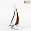 Barco a Vela - Vermelho - Original Murano Glass OMG
