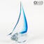 Sail Boat - Cyan - Original Murano Glass OMG 