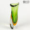 花瓶眼鏡蛇-綠色Sommerso-原裝Murano玻璃OMG