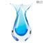 Vase Fish - Cyan Sommerso - Verre de Murano Original OMG