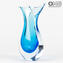 Vase Fish - Cyan Sommerso - Verre de Murano Original OMG